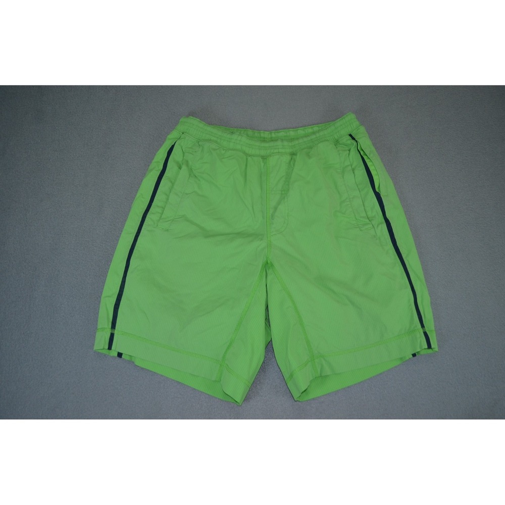 Lululemon Shorts Mens Medium Green Lined Liner Elastic Drawstrings 8" Flaw